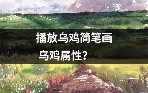 播放乌鸡简笔画 乌鸡属性？