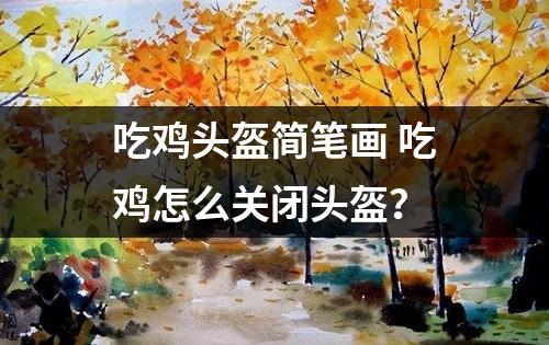 吃鸡头盔简笔画 吃鸡怎么关闭头盔？