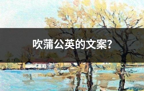 吹蒲公英的文案？