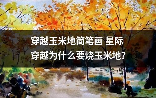 穿越玉米地简笔画 星际穿越为什么要烧玉米地？