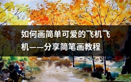 如何画简单可爱的飞机飞机——分享简笔画教程