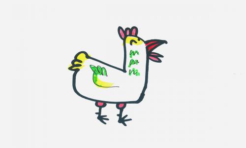 100种儿童画作品 带颜色鸡怎么画简单又好看