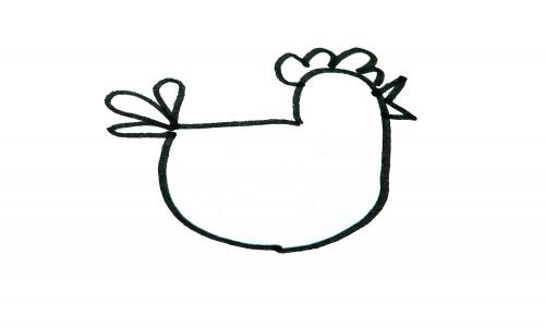 侧身站立小鸡简笔画画法图片步骤