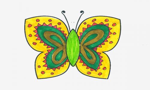 3-6岁手绘画图片大全 创意彩色简笔画蝴蝶怎么画