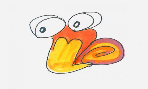 简单又可爱简笔画作品 带颜色蜗牛的画法图解